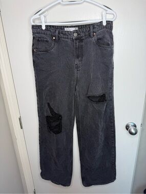 refuge Women's Black Distressed Loose Leg Jeans Size 07